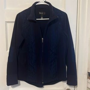 NWT Style & Co. Quilted Puffer & Fleece Paneled Jacket in Navy sz S
